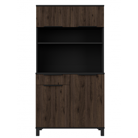 Bufet 80 cm MEGI kredens orzech okapi / czarny